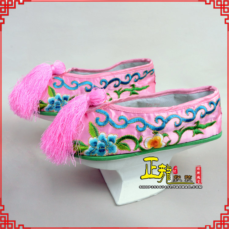 海安京越剧戏鞋花盆底清朝皇后贵妃宫女花盆底 旗鞋