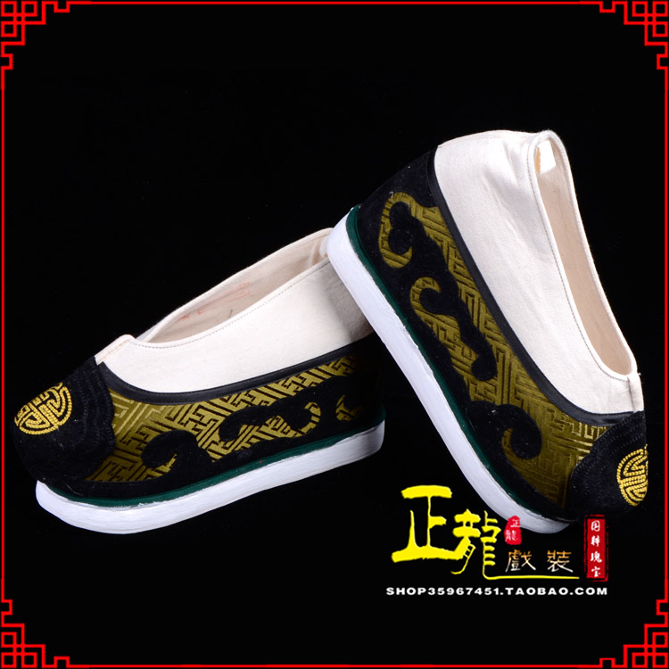 海安戏鞋方口鞋老生鞋老旦鞋三义斋纸底内高福字履