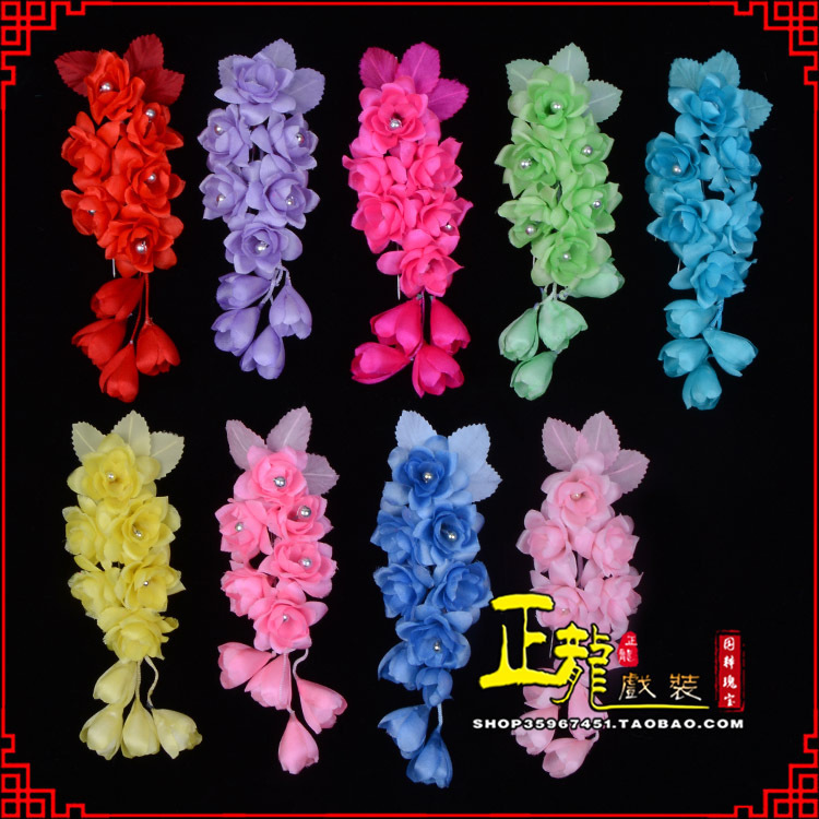 海安鬓花头饰小花头花 真丝绢花