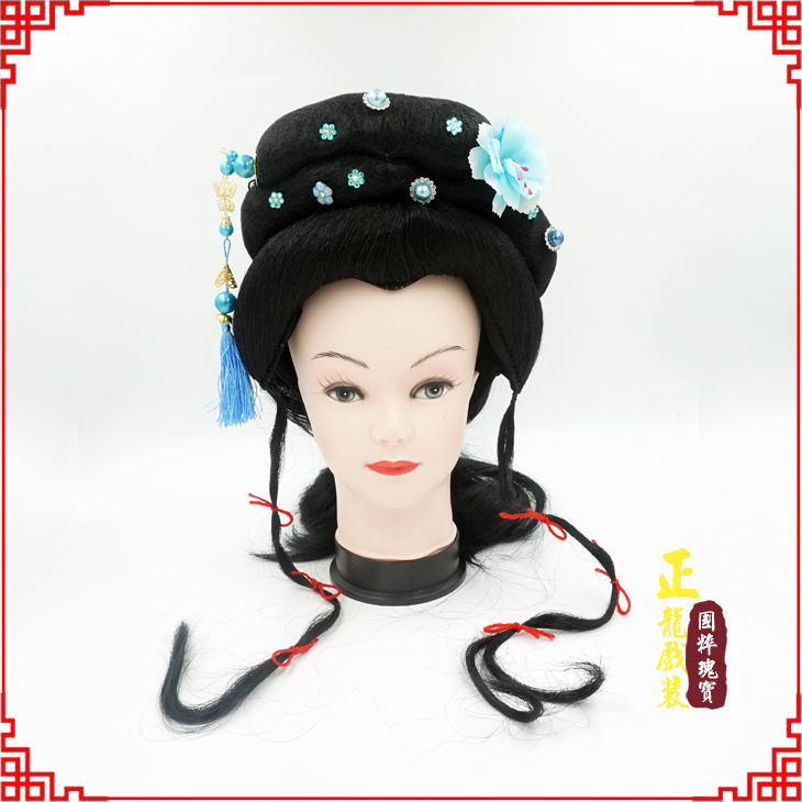 海安戏剧服装京剧越剧小旦花旦丫鬟假发 小姐头套